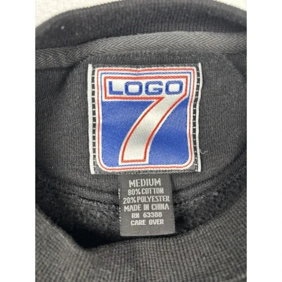 Vintage Logo 7 Houston Oilers NFL Sweatshirt Black Crewneck Size M 90s Retro